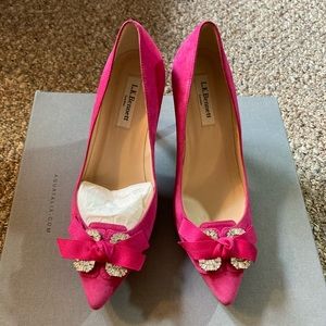 Barbie-inspired LK Bennett Heels in Millennial Pink Suede, 7, New! Made in Spain
